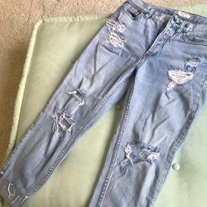 Free People Boyfriend Cropped Destroyed Je…